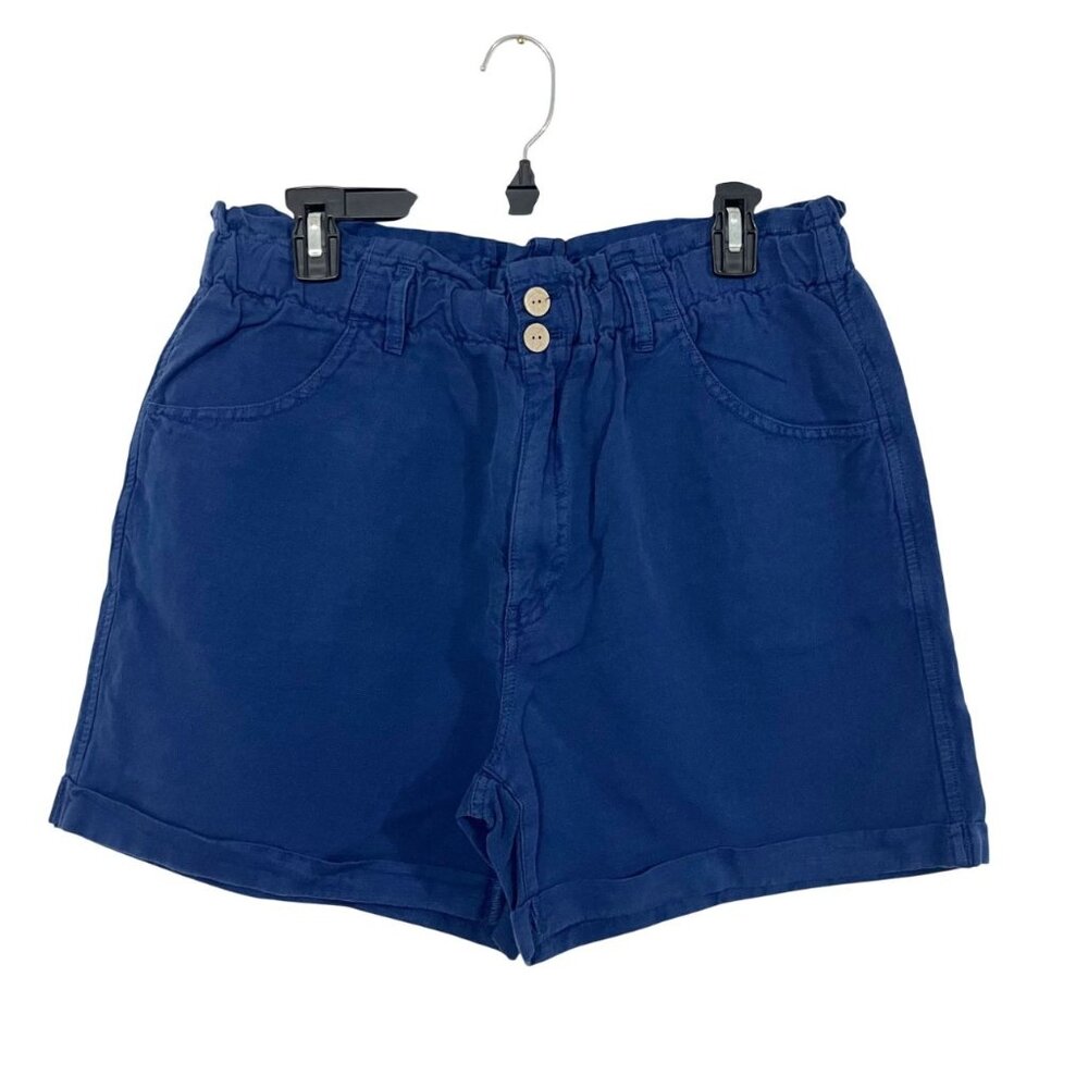 NEW Sundance Navy Blue High Rise Shorts Cotton‎ Linen - Size 10